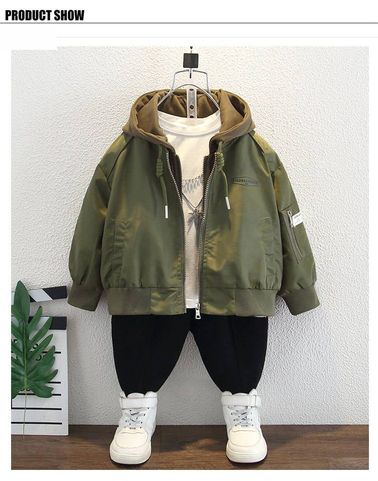 Giacca da baseball per bambini, primavera e autunno, elegante giacca con cappuccio per bambini di piccole e medie dimensioni_voghion.com