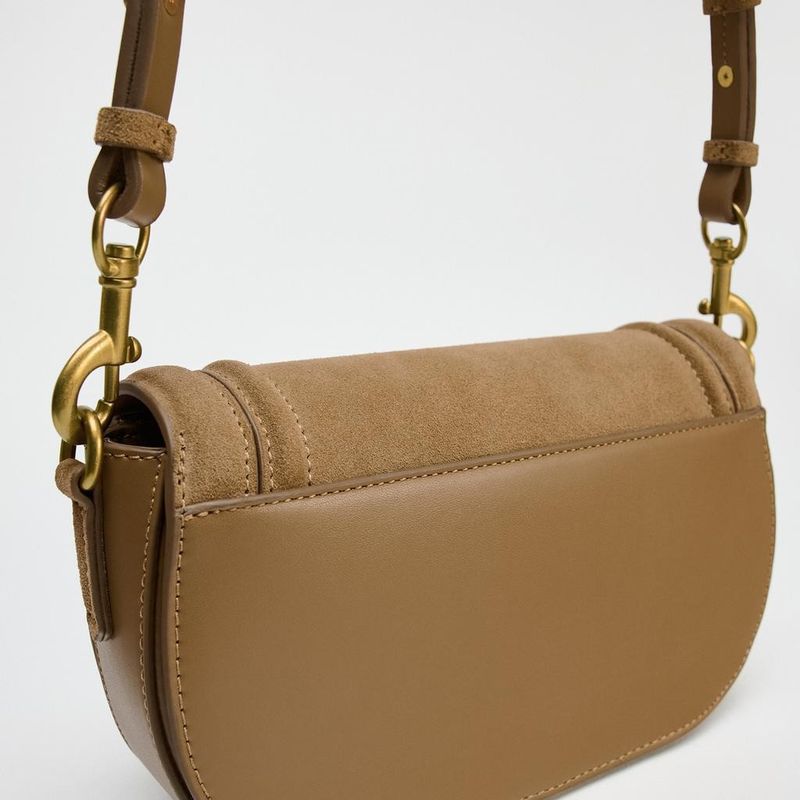 ZR Home 2024 Autunno Inverno Nuovo Marrone Scuro da Donna Borsa a Tracolla Casual in Pelle Scamosciata con Patta a Spalla_voghion.com