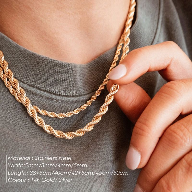 2025 Dammode E-MANCO 2/3/4/5mm 316 rostfritt stål rephalsband icke-blekningsvattentätt herr- och damsmycken guldkedja present_voghion.com