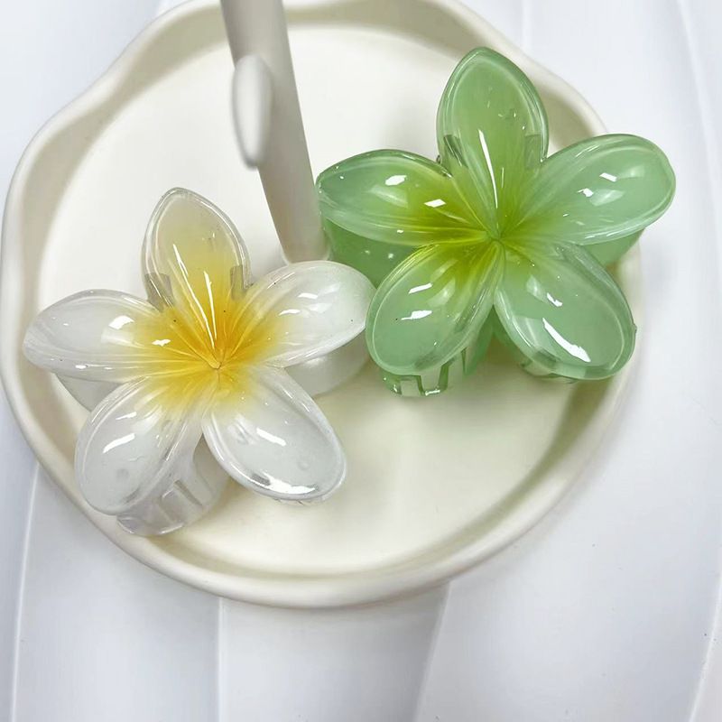 Ei Blume Klaue Clip Gradienten Candy Farbe Blume Mode Urlaub Heißer Verkauf Zurück Kopf Löffel Pan Haar Shark Clip Haar zubehör_voghion.com
