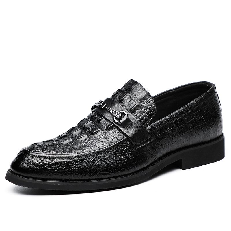 New Top Layer Cowhide Casual Genuine Leather Business Dress Breathable Single Shoes, Pointed Men's Shoes_voghion.com