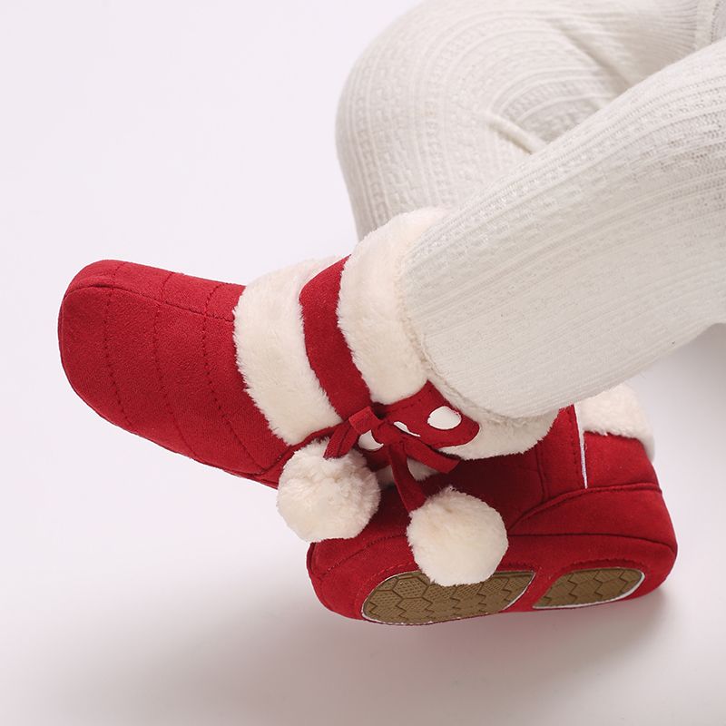 Weihnachtsschuhe für Neugeborene, Jungen und Mädchen, Kleinkinder, Lauflernschuhe, weiche Sohle, flache Säuglingsschuhe, warme Schneestiefel, 0–18 Monate_voghion.com
