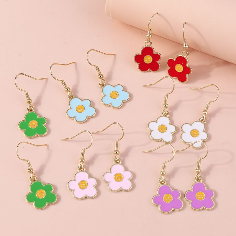 1 pz. Collana con sorriso smaltato adorabile per donne, collane con ciondolo a forma di fiore colorato, orecchini, ragazze, bambini, regali di compleanno_voghion.com