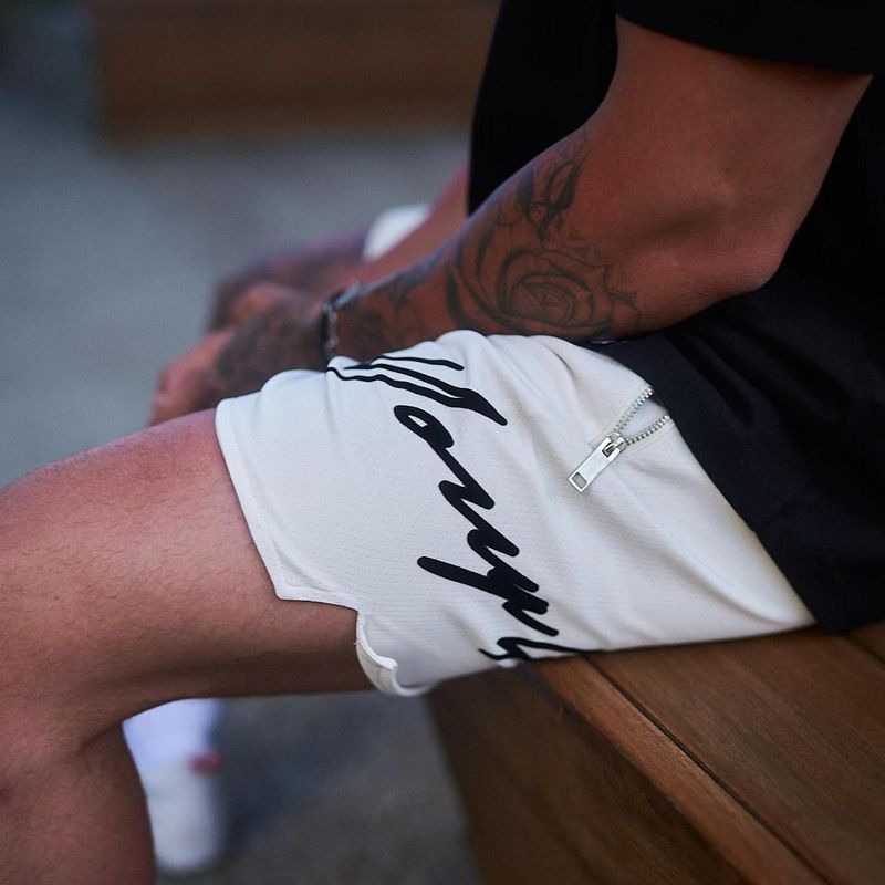 American Boys Instagram Basketball Zipper Mesh Shorts Loose Summer Men's Thin Ice Silk Quick Drying Capris_voghion.com