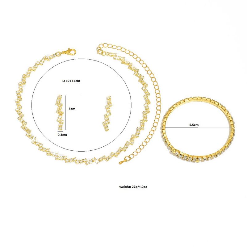 Set di gioielli da sposa, collana, orecchini, bracciale, catena per clavicola, accessori per abito da sera_voghion.com