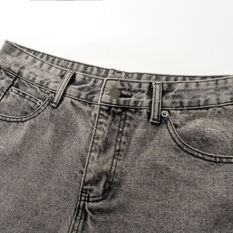 Roupas masculinas American Smoky Gray Tassel 507 Retro Cement Gray Calças Jeans Cleanfit_voghion.com