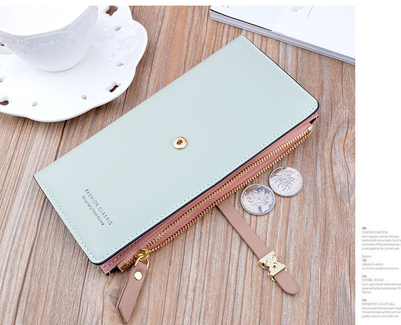 Portafogli lunghi da donna Portafogli sottili di nuova tendenza Pochette da donna Porta carte di credito da donna_voghion.com