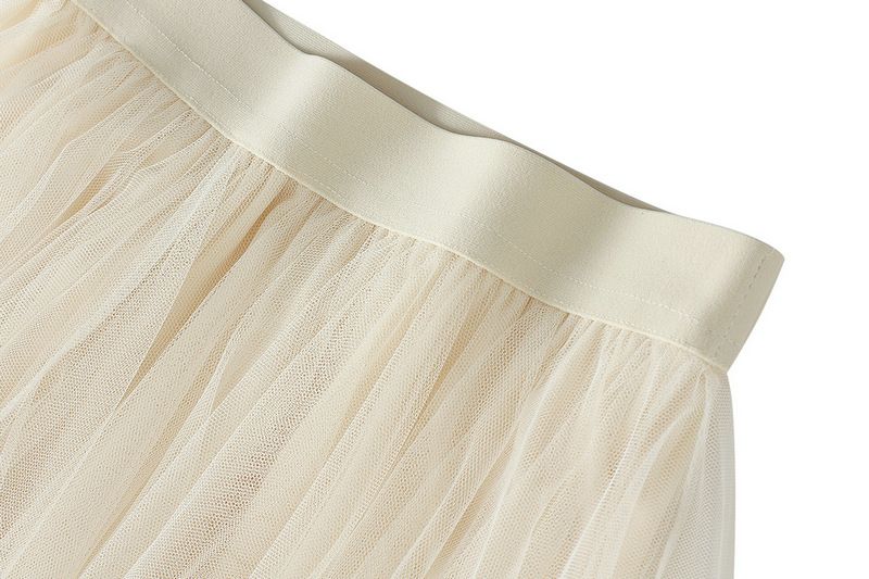 new autumn style temperament high waist slimming super fairy flower bud irregular mesh skirt female 8063_voghion.com