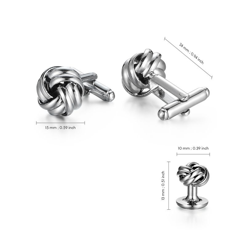 New Silver Twisted Cufflinks Set French Fashion Metal Cufflinks Hot Sales Cufflink_voghion.com