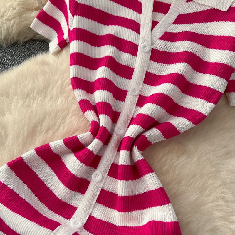 Robe portefeuille élégante à col en V et boutons – Robe mi-longue moulante ajustée avec fente latérale (taille unique, imprimé zèbre, polyester extensible)_voghion.com