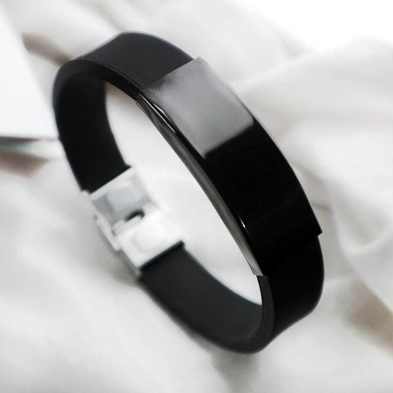 Trendy für Männer, gravierbares Armband, mehrfarbiges Sport-Silikon-DIY-Armbandzubehör_voghion.com