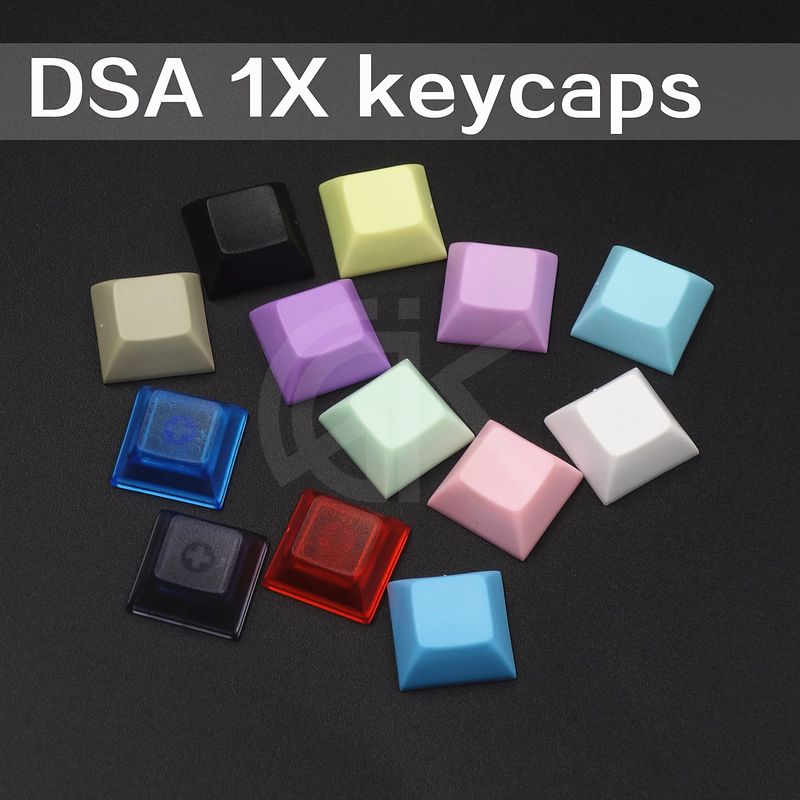 DSA 1X1 tasti per tastiera in PBT non incisi, con cappuccio a sfera corto, colore nero, bianco e grigio_voghion.com