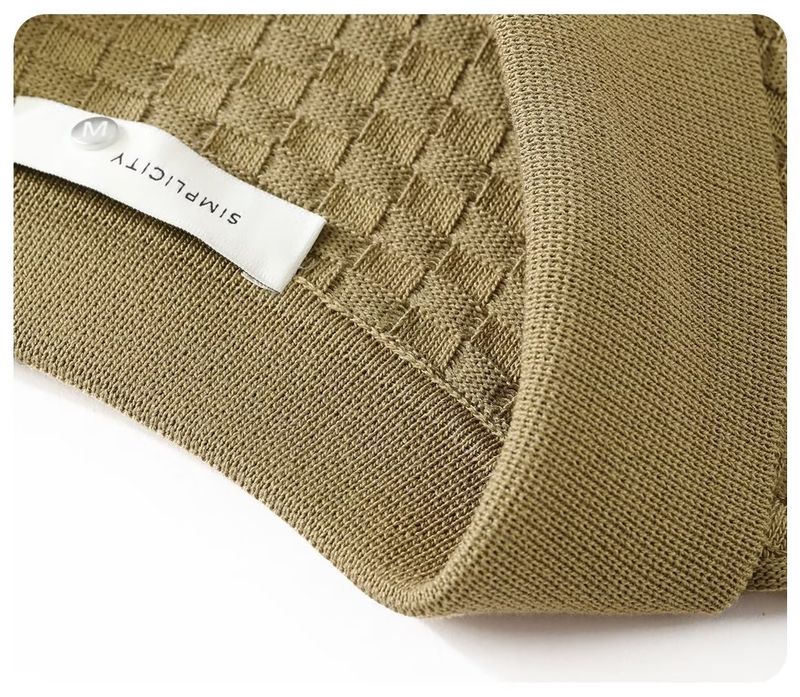 Herrenbekleidung Sommer New Ins Revers Kurzarm Poloshirt Herren Leichtes Luxus All Match Einfarbiges Kariertes Textur T-Shirt_voghion.com