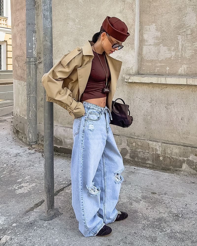 Women's Khaki Double-Breasted Trench Coat With Notched Lapel – Casual Blazer Jacket For Fall, Comfortable & Stylish_voghion.com