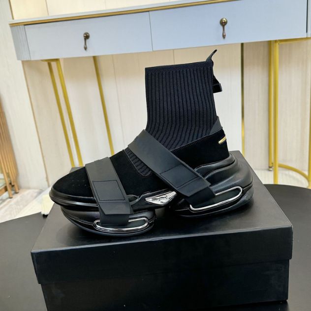 New Elastic Mid-Calf Boots Fashion High-Quality Thick Sole Height-Increasing Unisex Boot Socks Shoes_voghion.com