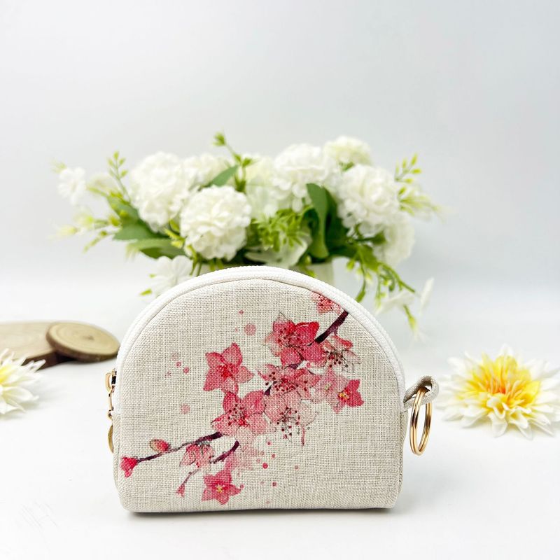 Digital Printed Zipper Coin Purse Shell Clutch Storage Key Small Bag Handmade Fabric Wallet Card Holder_voghion.com