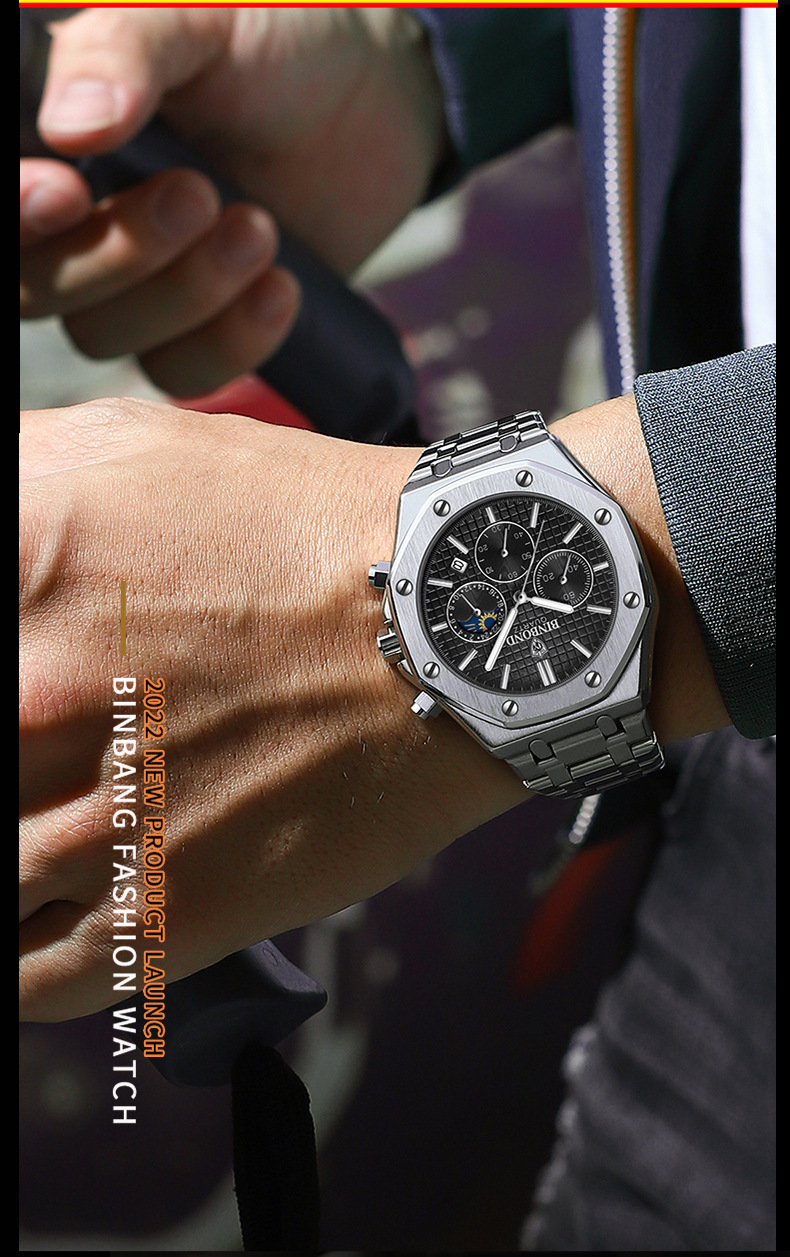 Herrenuhren, Edelstahl, wasserdicht, Datum, analog, Quarzuhr, Business-Casual, modische Armbanduhren für Herren_voghion.com