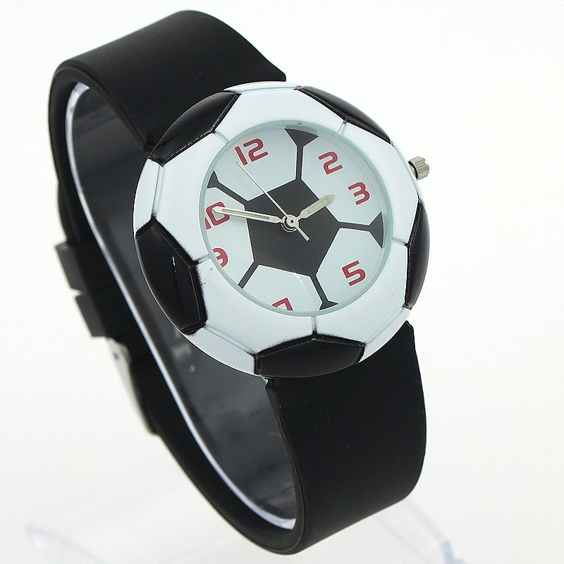 3D Football Cartoon Children Watch For Girls Rubber Kids Watches Boys Silicone Strap Analog WristWatch_voghion.com