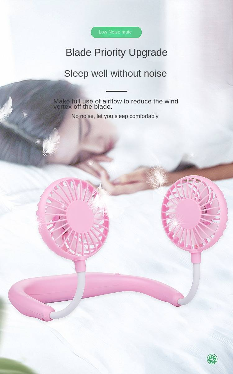 Ventilatore da collo - Collo, portatile, illuminato, profumato, 1200 mAh, placcatura a 3 velocità, materiale spray, aria di raffreddamento ricaricabile_voghion.com