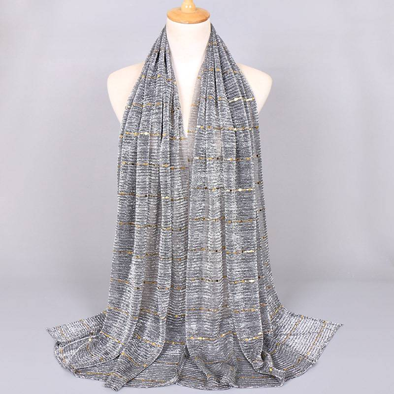 Scarves Women Gold Silk Solid Color Muslim Head Scarf Shawls And Wraps Bandana Female Foulard Soft Hijab Stores_voghion.com