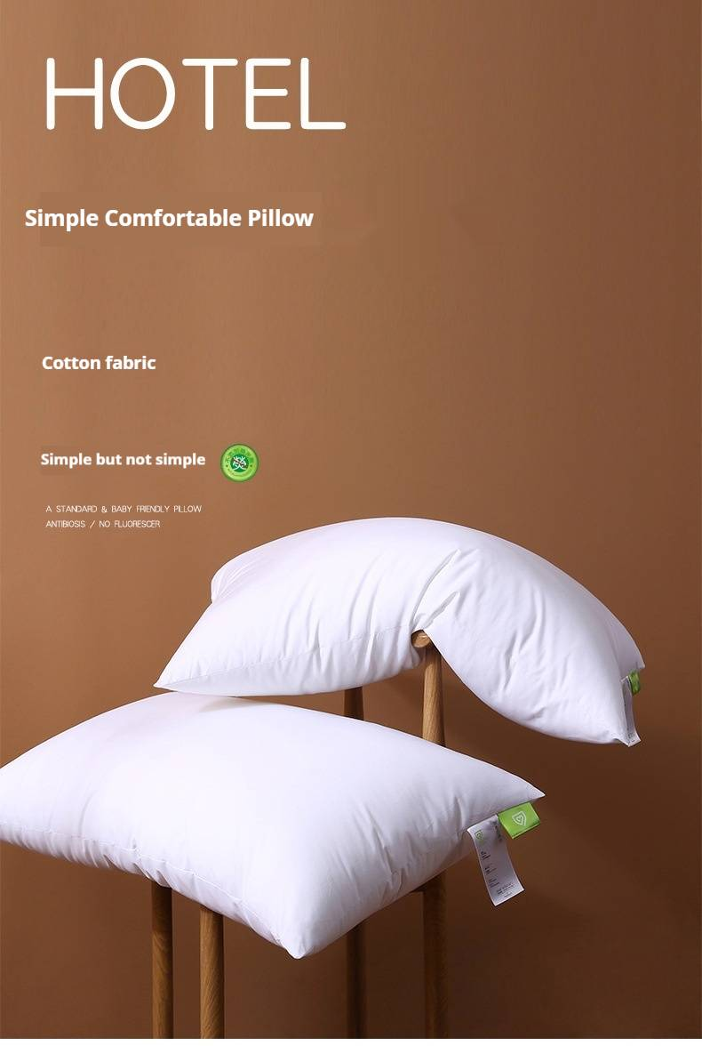 Oreiller de qualité hôtelière - Oreiller ultra doux en duvet avec housse en coton, soutien cervical pour adultes (taille simple, hypoallergénique)_voghion.com
