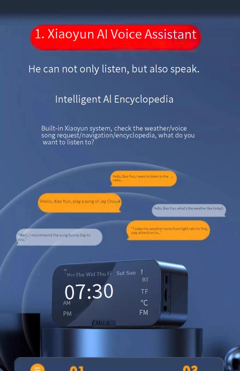 Despertador Inteligente Study Buddy - Caixa de Som Bluetooth com Reprodução TF para Estudantes
ACZT_voghion.com