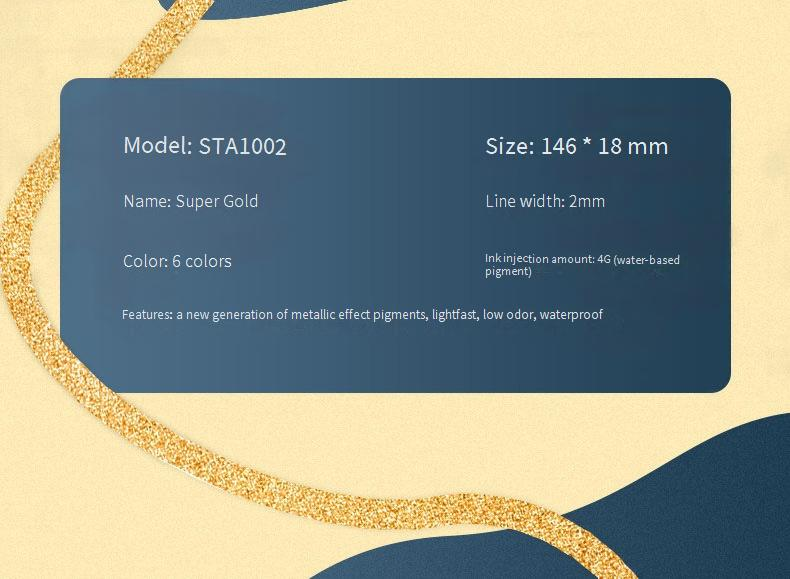 Marcadores de pintura metalizada Super Gold: punta de 2 mm, resistentes al agua, colores vibrantes para arte, bricolaje y manualidades._voghion.com