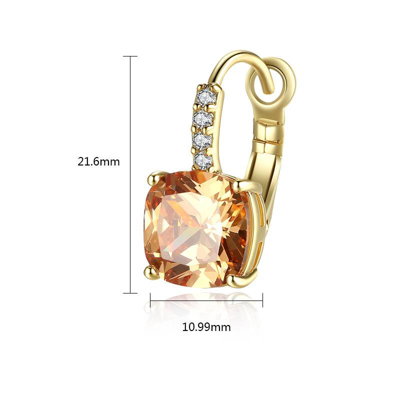 Damenschmuck Elegante Ohrringe im französischen Stil mit 3A Zirkonia, geometrischem Design, Kupferfassung, modisch und minimalistisch_voghion.com