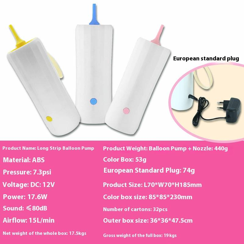 Portable Electric Air Pump For Balloons, Air Beds & Pool Floats – Dual-Layer Inflation, USB Rechargeable, Lightweight & Compact (Pink/Yellow/Blue)_voghion.com
