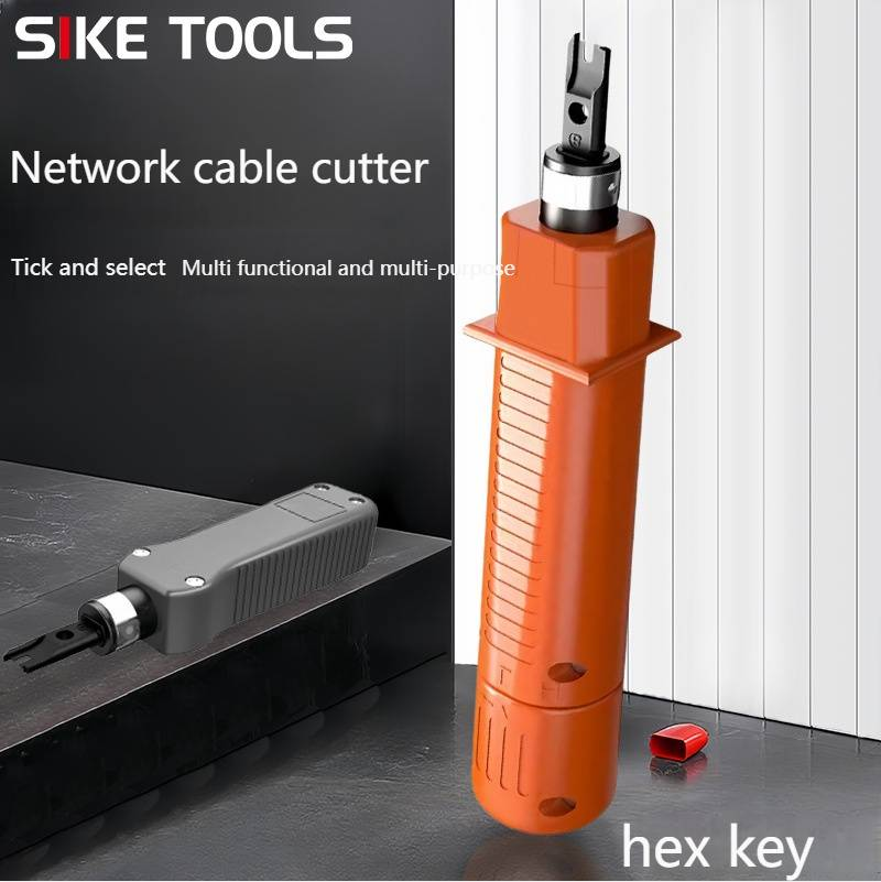 Professional Punch Down Tool For Network Cables, Telephone Wires & Patch Panels - Multi-Function Impact Punching Tool With 2mm Blade & 45° Tip_voghion.com