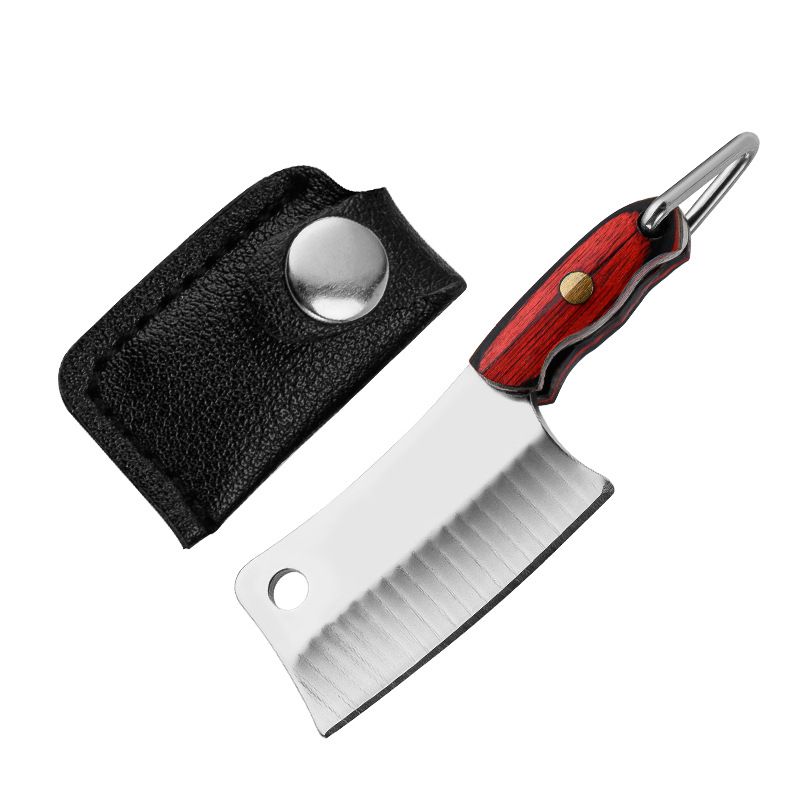 Mini portachiavi con coltellino tascabile - Manico in legno fatto a mano, lama affilata, portafortuna (opzioni oro/argento/colore)_voghion.com