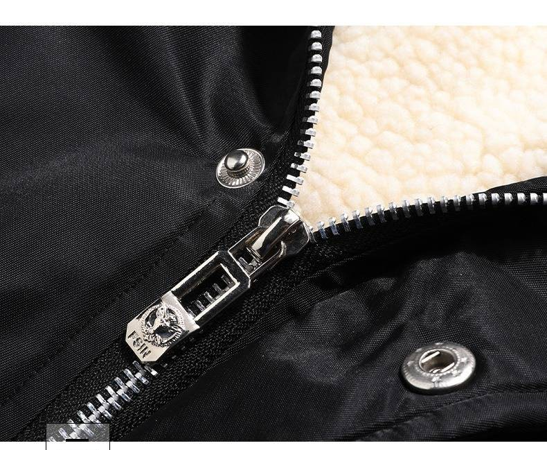 Giacca invernale in pile con cappuccio da uomo, foderata in pelliccia sintetica, vestibilità slim, con cerniera, per abbigliamento casual e streetwear (rosso/nero/blu, M-5XL)_voghion.com