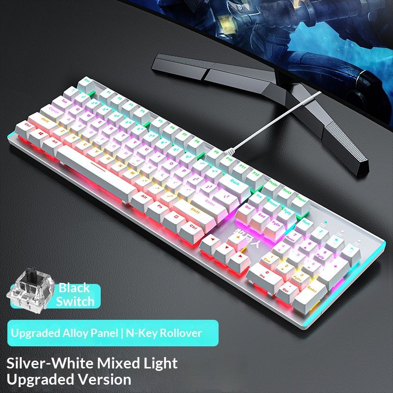 Tastiera da gioco meccanica EWEADN K100 - Tastiera cablata con retroilluminazione RGB, anti-ghosting completo e opzioni di commutazione multiple_voghion.com