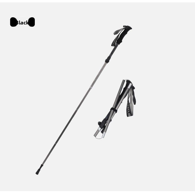 Wandering Time Trekking Walking Stick Professional Outdoor Climbing Hiking Cane Unisex Telescopic Five-Section Pole_voghion.com