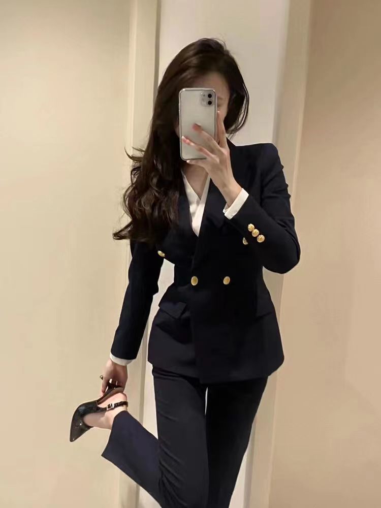 Gray Suit For Women, High-End Feel, 2025 Spring And Autumn New Casual Blazer, Student Formal Two-Piece Set_voghion.com