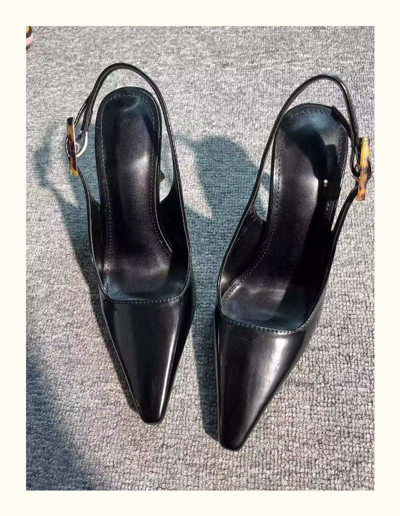 Park Caiying Rose-Toe-Sandalen für Frauen 2024 Frühling neue spitze Zehenrückseite leere Schuhe Lackleder Stiletto sexy High Heels_voghion.com