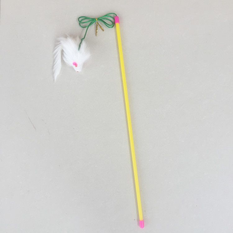 Jouet pour animaux de compagnie, grande tige, souris blanche, baguette, fournitures pour chats_voghion.com