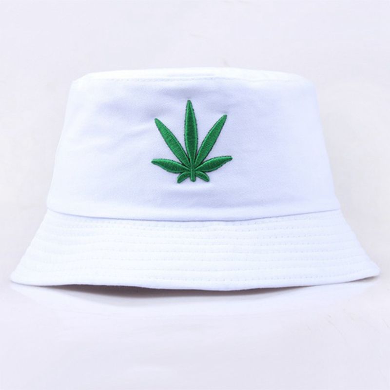 Hot Sale Maple Leaf Bucket Hat Hip Hop Panama Hats Embroider Printed Cotton Men Women Summer Casual Wide Brim Sun Cap Unisex_voghion.com