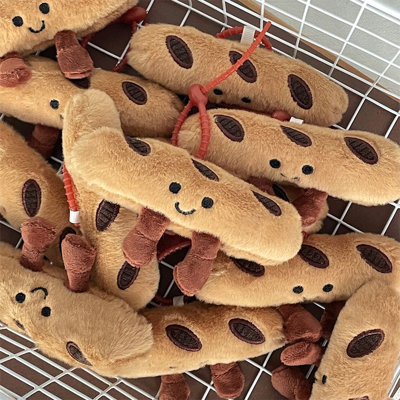 Cute French Baguette Plush Bread Stick Doll Croissant Doll Keychain Pendant School Bag Ornament_voghion.com