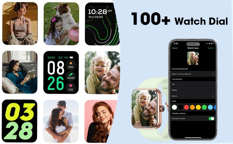Fitness Tracker with Heart Rate Monitor, Blood Oxygen, Sleep Tracking, 42mm Smartwatch Swimming Waterproof with Pedometer for Women Men Compatible wit_voghion.com