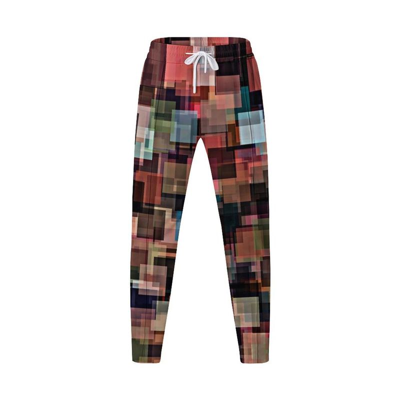 Men's Spring Summer Loose Straight Sports Casual Pants American Style Printed Oversize Long Trousers_voghion.com