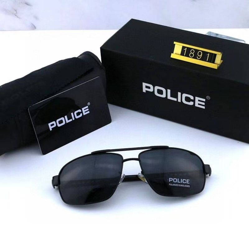 POLICE Brand 2022 Polarized Sunglasses Men Retro Style Square Full Frames Brand Designer Oculos De Sol 1891-1_voghion.com