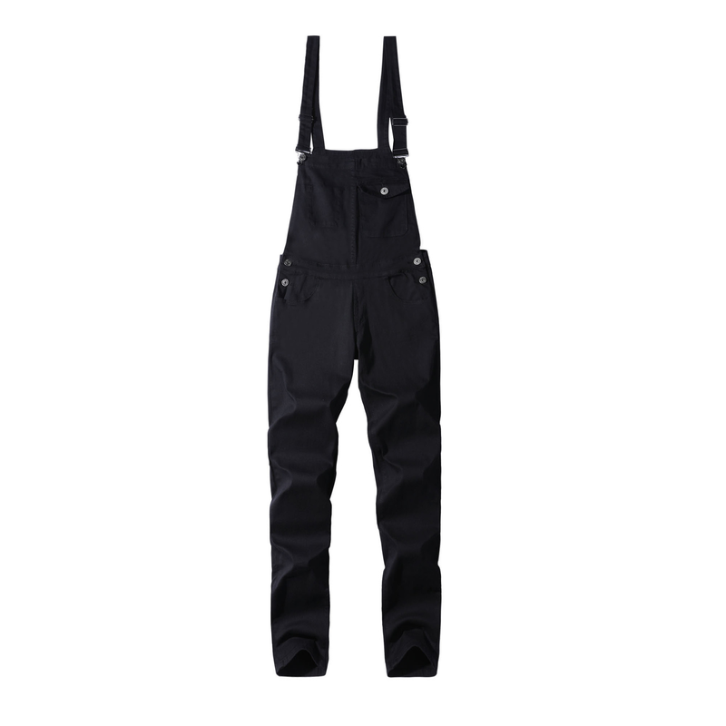 New denim overalls slim fit men's trousers overalls_voghion.com