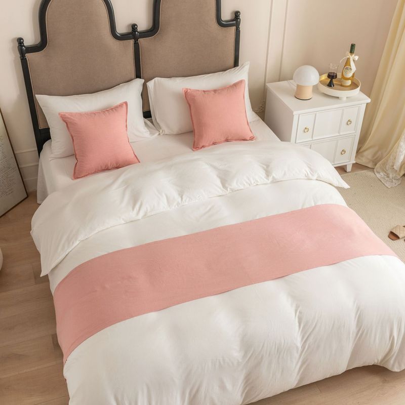 Nuovo asciugamano da letto in lino di cotone tinta unita Hotel Hotel Inn bandiera da letto in lino di cotone_voghion.com