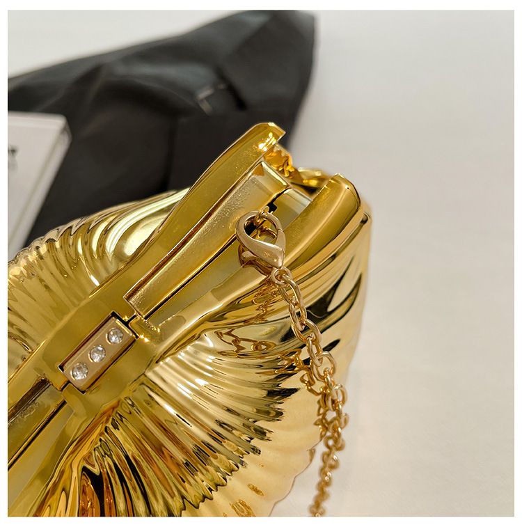 Borsa a tracolla in acrilico con motivo a conchiglia in pietra, borsa da sera di alta qualità, borsa da donna retrò con scatola_voghion.com