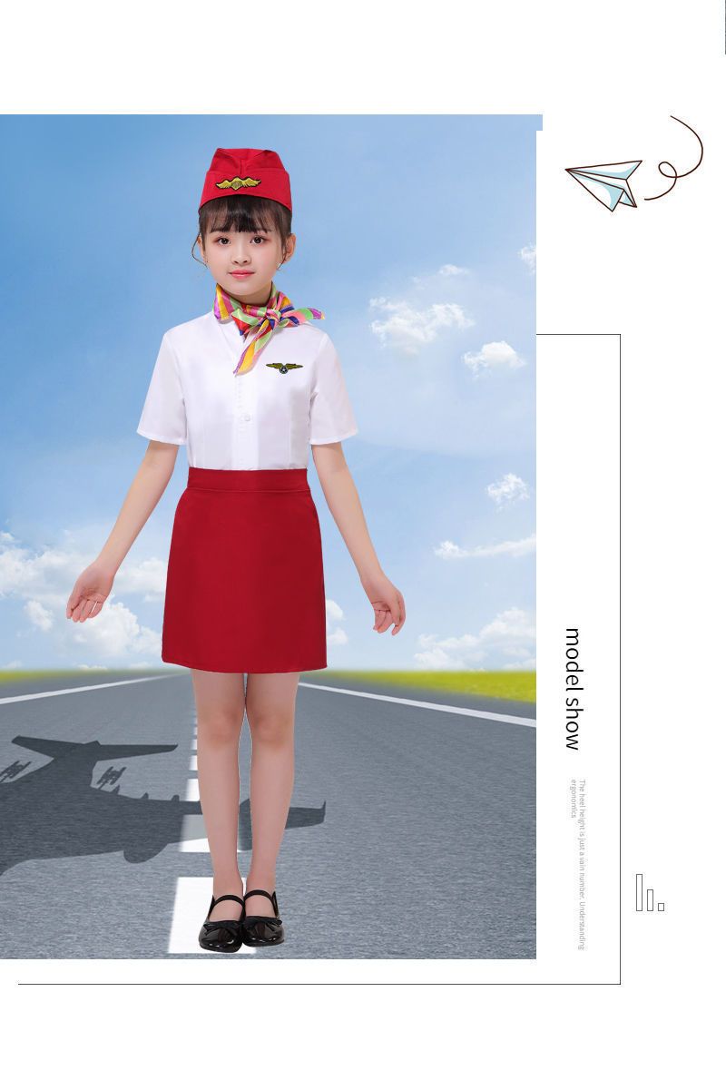 Mother & Kids Children's Captain Stewardess Uniform Primary School Student Vest Flight Attendant Pilot_voghion.com