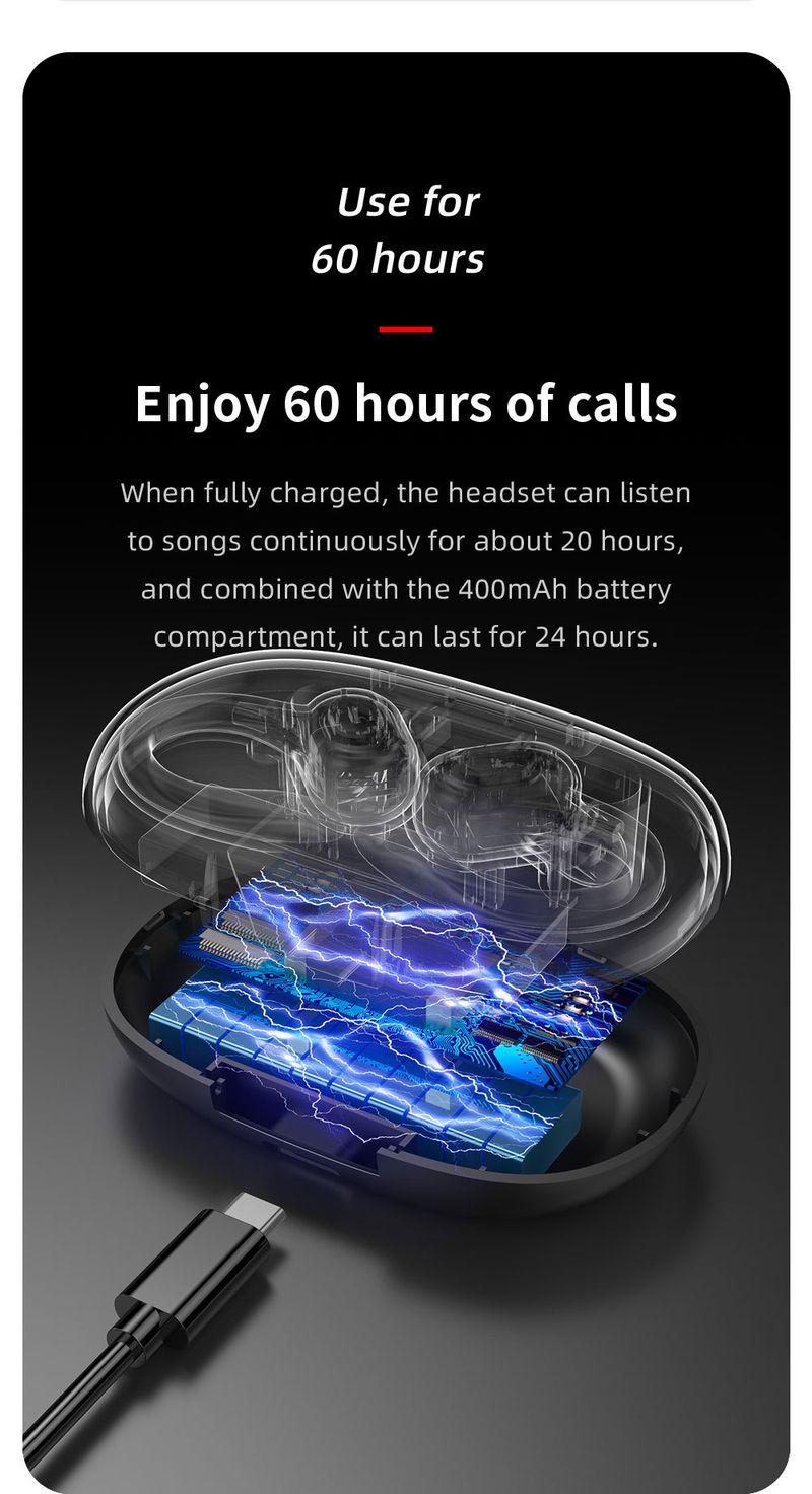 Nove TWS-F8 Bluetooth slušalice s dva uha, bežične slušalice s kukom za uši, digitalni zaslon, dugotrajne sportske i vanjske prijenosne slušalice_voghion.com