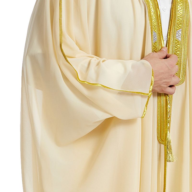 Férfi ruházat Férfi köntös Férfi hímzett hosszú ujjú medál Arany gyöngyös sifon felsőrész_voghion.com
