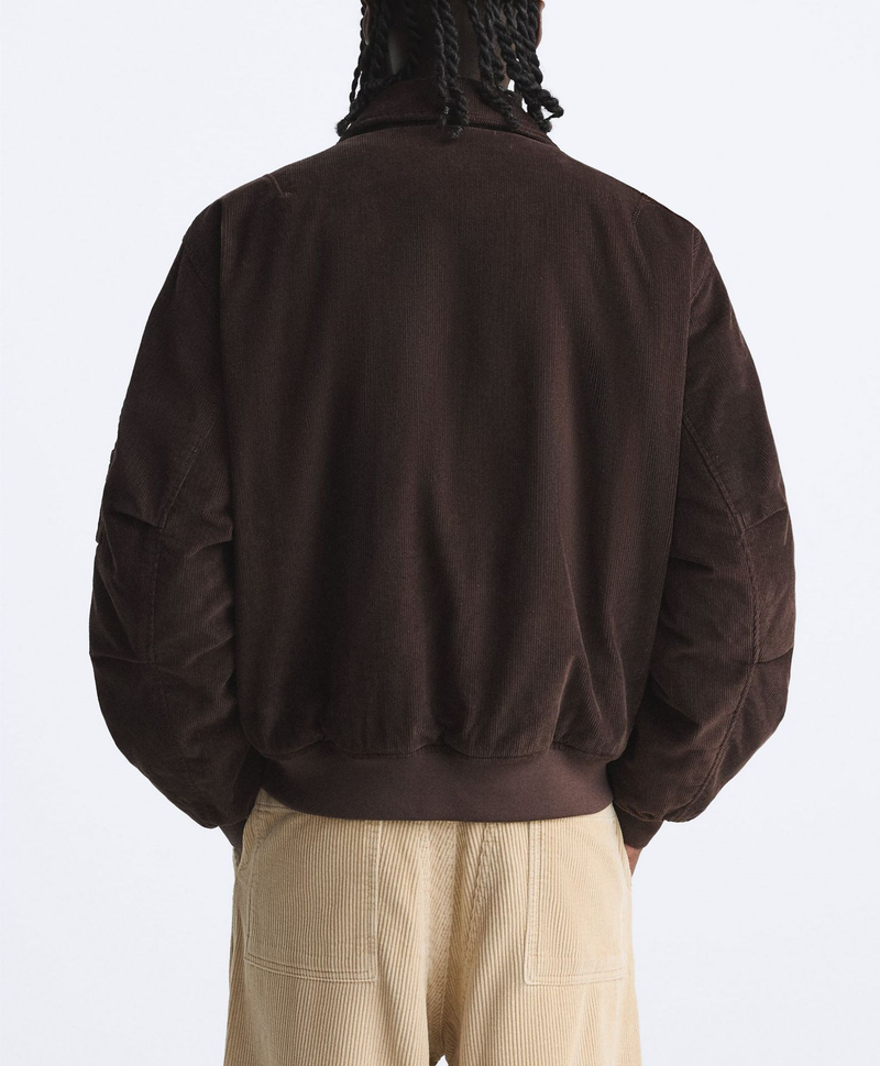 Abbigliamento uomo Giacca imbottita da uomo in velluto a coste ricamato con revers_voghion.com