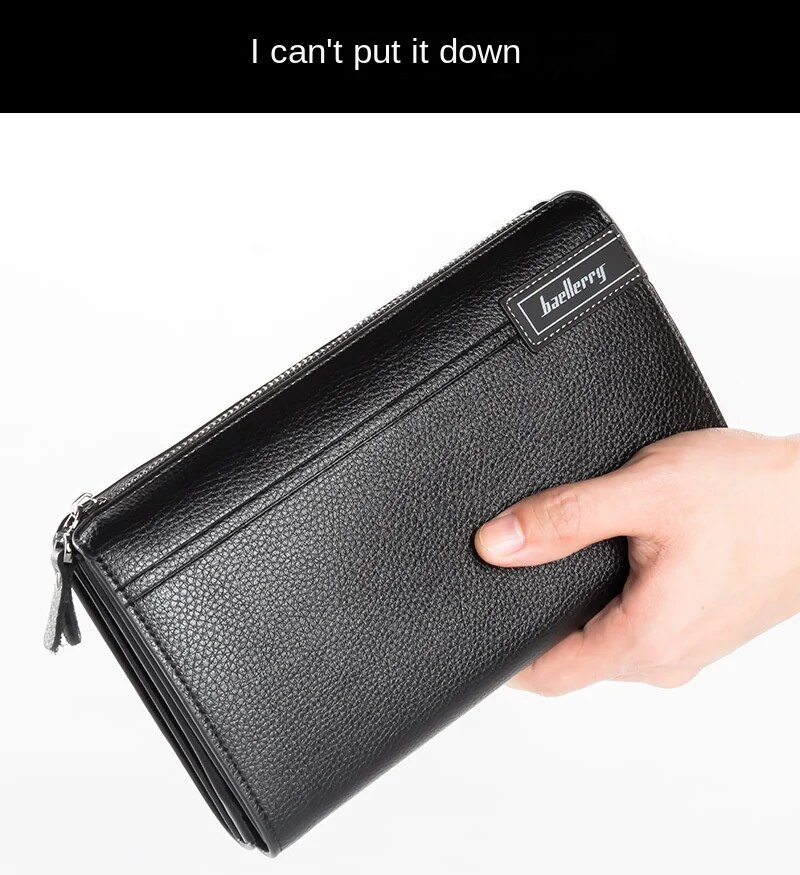 BAELLERRY New Men's Clutch Bag. Business Casual Large-capacity Pebbled Zipper Clutch. Wallet. High-end Men's Bag._voghion.com